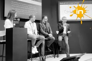 Handels-Panel bei den Circular Cooperation Network Days im Januar 2024. Am Mikro: EMV-Geschäftsführer Ulf Rebenschütz