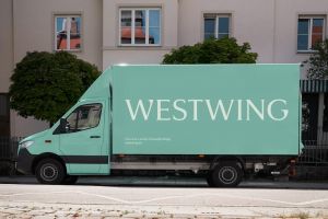In vielen Märkten unterwegs: Westwing-Fahrzeug nach dem Marken-Relaunch 2023