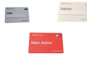Verschiedene Zugangs-Rechte: Schlüssel-Code-Cards für USM-Möbelschlösser